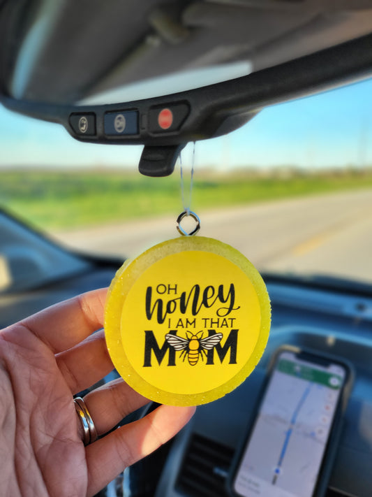 Oh Honey I'm That Mom Yellow Car Freshie Air Freshener - Maxilu Design Co.